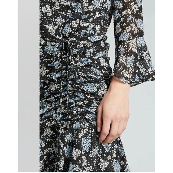 Veronica Beard Sean SILK Ruched Wrap Mini Dress NWT Size 0 - Picture 6 of 13